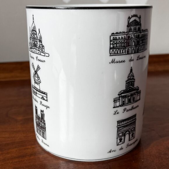 222 Fifth Around The City Paris Jumbo Mug 28oz Latte Soup Porcelain Eiffel Tower - Picture 5 of 12
